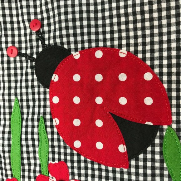 Godlad Girls Dress Black White Gingham Plaid. 6X - Picture 2 of 10